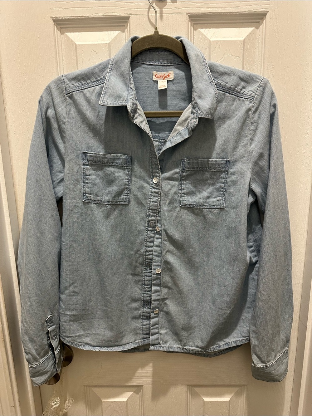 Cat & Jack Light Blue Denim button up shirt